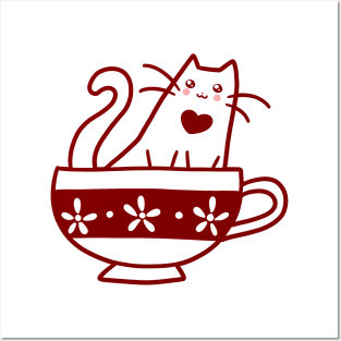 Teacup Kitty Posters and Art
